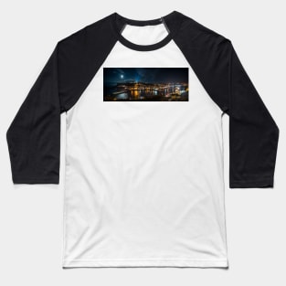 Whitby at Night Panoramic Baseball T-Shirt